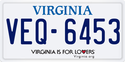 VA license plate VEQ6453