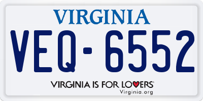VA license plate VEQ6552