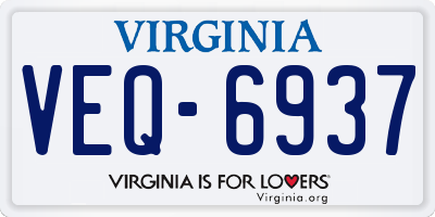 VA license plate VEQ6937