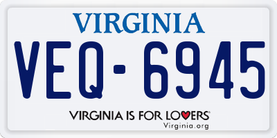 VA license plate VEQ6945