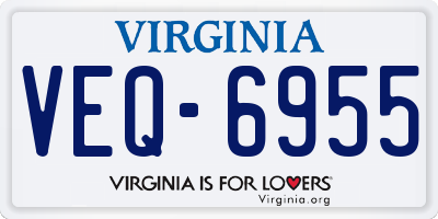 VA license plate VEQ6955