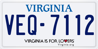 VA license plate VEQ7112