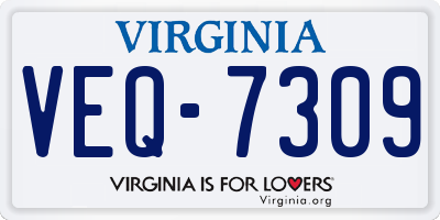 VA license plate VEQ7309