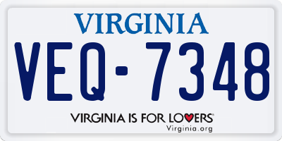 VA license plate VEQ7348