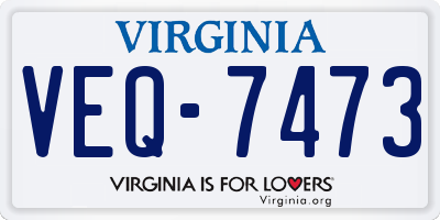 VA license plate VEQ7473