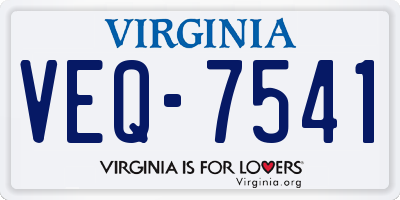 VA license plate VEQ7541