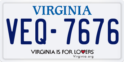 VA license plate VEQ7676