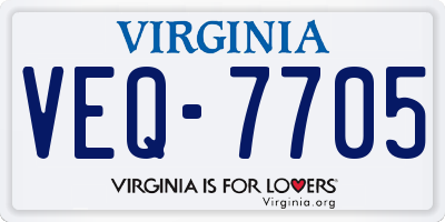 VA license plate VEQ7705