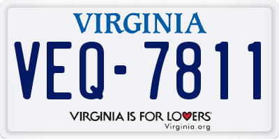 VA license plate VEQ7811