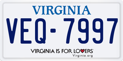 VA license plate VEQ7997