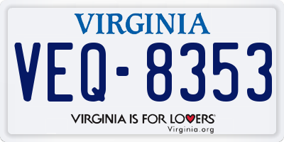 VA license plate VEQ8353