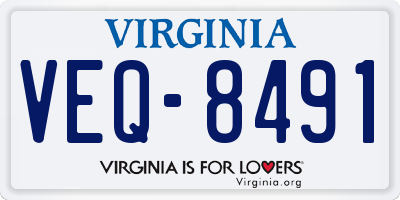 VA license plate VEQ8491