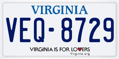 VA license plate VEQ8729