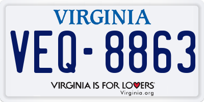 VA license plate VEQ8863