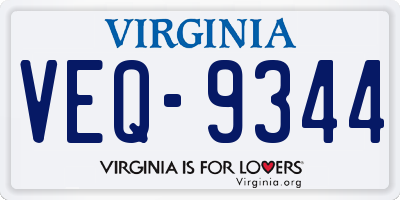 VA license plate VEQ9344