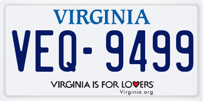VA license plate VEQ9499