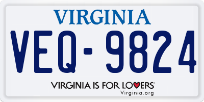 VA license plate VEQ9824