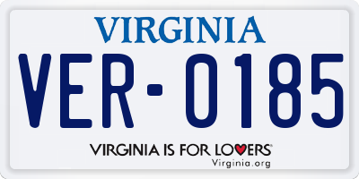 VA license plate VER0185