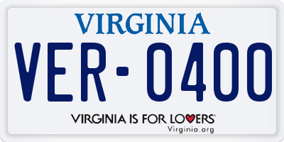 VA license plate VER0400