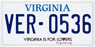 VA license plate VER0536