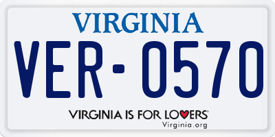 VA license plate VER0570