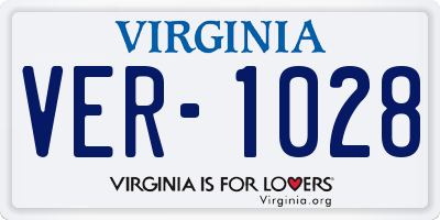 VA license plate VER1028