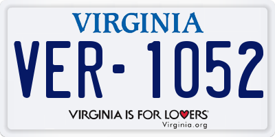 VA license plate VER1052