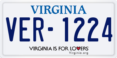 VA license plate VER1224