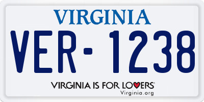 VA license plate VER1238
