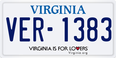 VA license plate VER1383