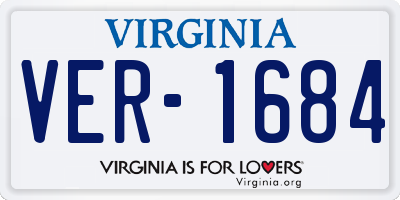 VA license plate VER1684