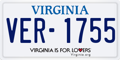 VA license plate VER1755