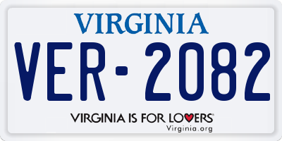 VA license plate VER2082