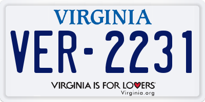 VA license plate VER2231