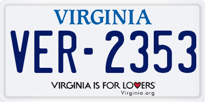 VA license plate VER2353