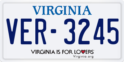 VA license plate VER3245