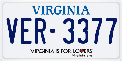 VA license plate VER3377
