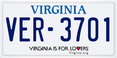 VA license plate VER3701