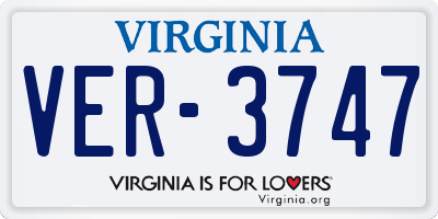 VA license plate VER3747