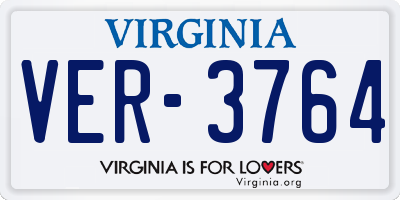 VA license plate VER3764
