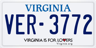 VA license plate VER3772