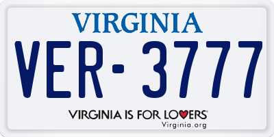 VA license plate VER3777