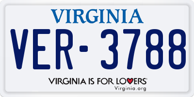 VA license plate VER3788
