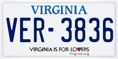 VA license plate VER3836