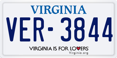 VA license plate VER3844