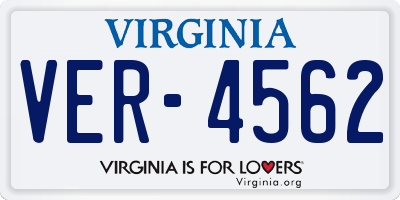 VA license plate VER4562