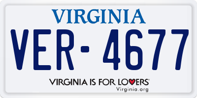 VA license plate VER4677