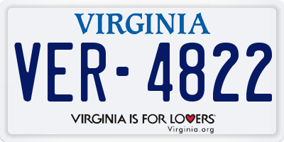 VA license plate VER4822