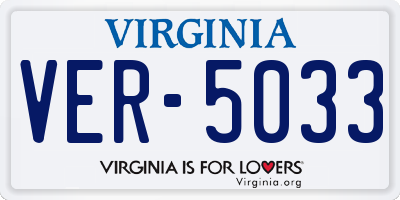 VA license plate VER5033