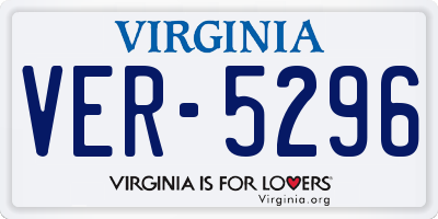 VA license plate VER5296